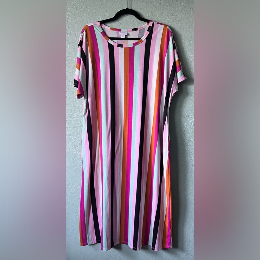 LuLaRoe Colorful Striped Midi Dress